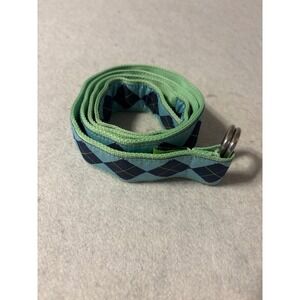 Toe Goz Argyle Web Belt Mens Womens One Size Green Blue Good D-Ring Adjustable